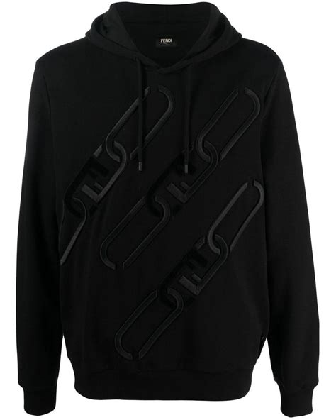 fendi men's black hoodie|farfetch fendi hoodie.